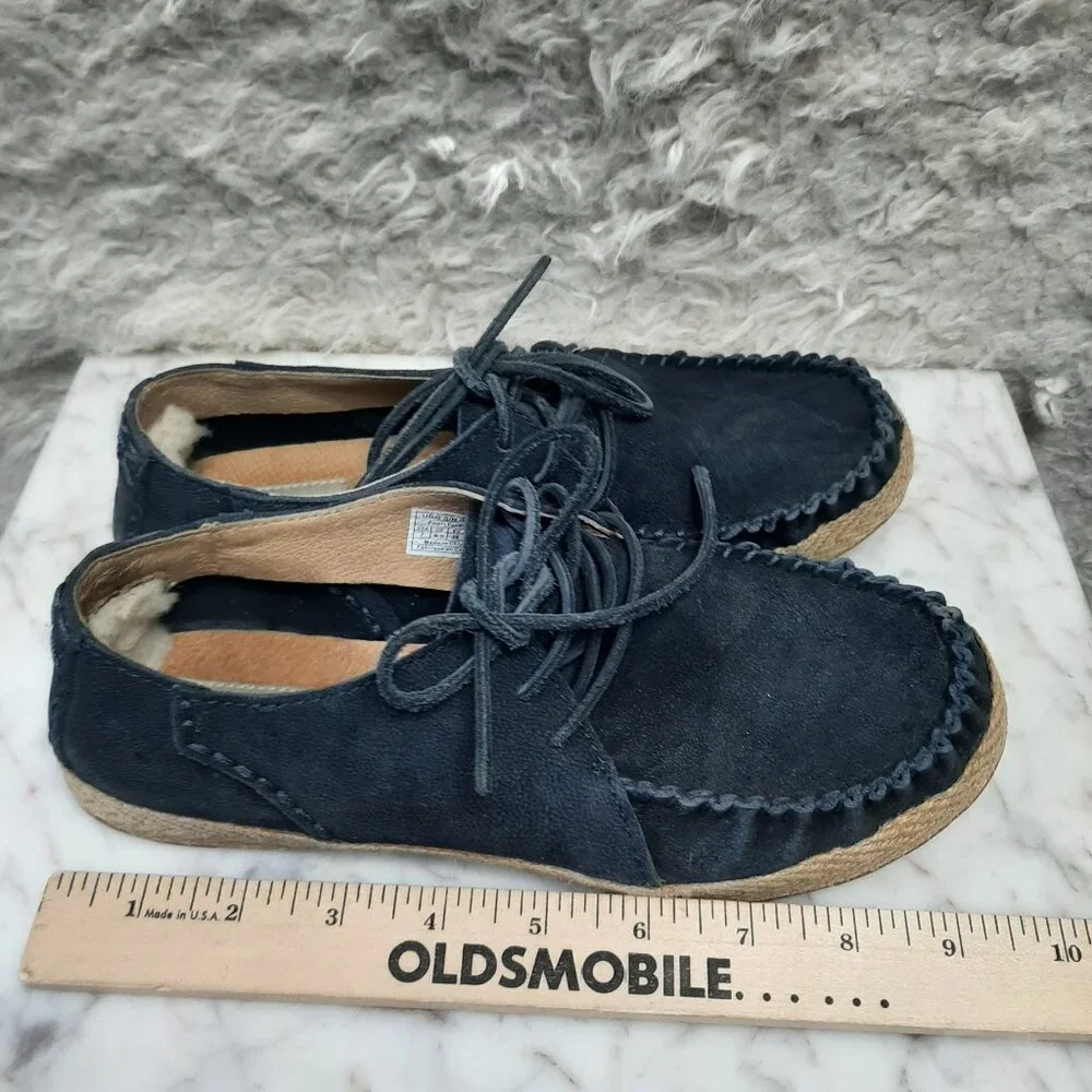 UGG Azin Moc Espadrille Suede Shoes Blue Size US 7 - Picture 3 of 7